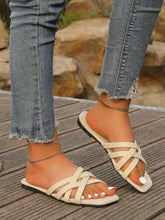 Women Minimalist Criss Cross Slide Sandals, Fabric Elegant Sandals shein
